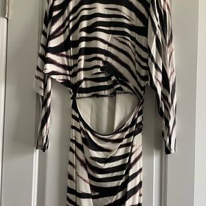 Marciano Zebra print open back cut out dress.